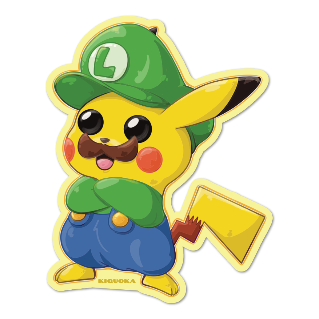 Luigi Pikachu Sticker