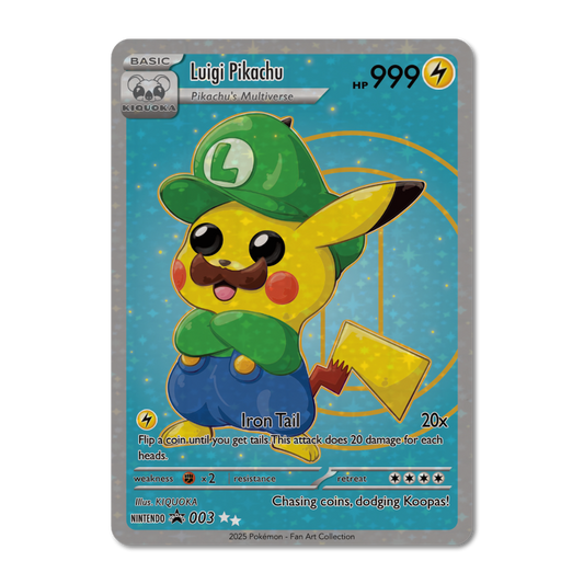 Luigi Pikachu Trading Card