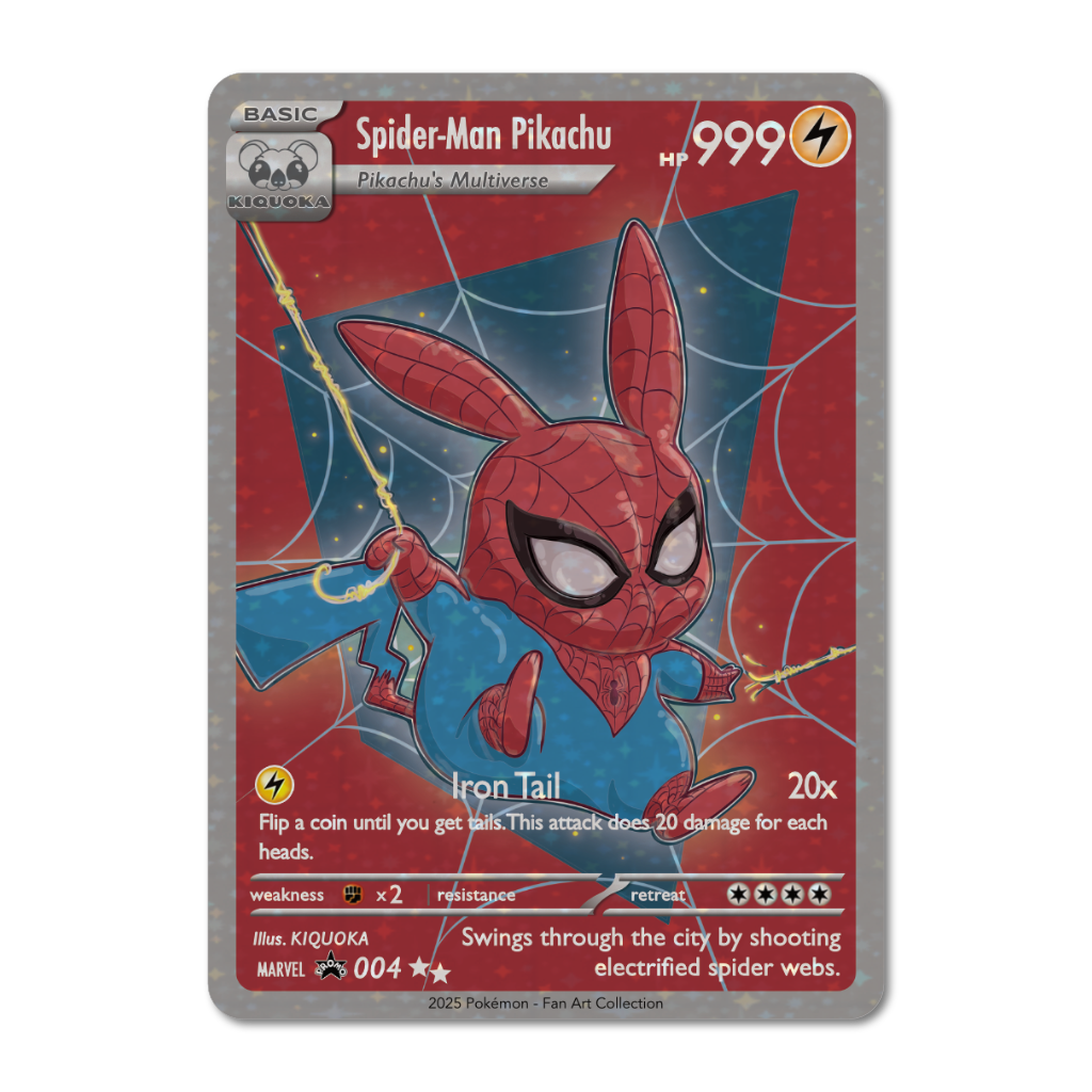 Spider-Man Pikachu Trading Card KIQUOKA Spider-Man Pikachu Trading Card KIQUOKA