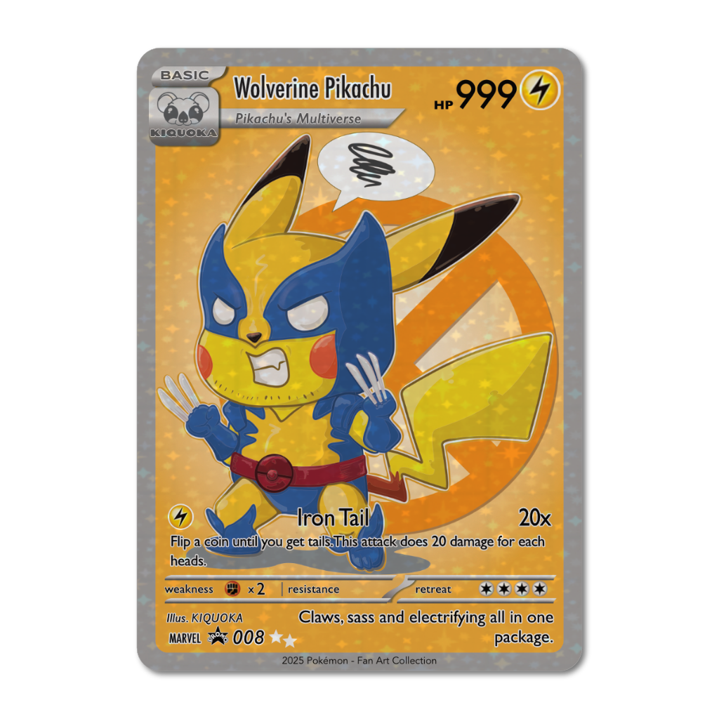 Wolverine Pikachu Trading Card KIQUOKA Wolverine Pikachu Trading Card KIQUOKA