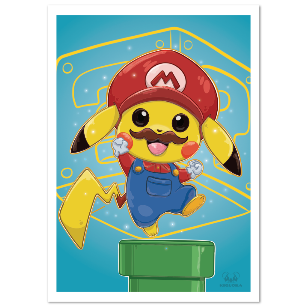Mario Pikachu Print