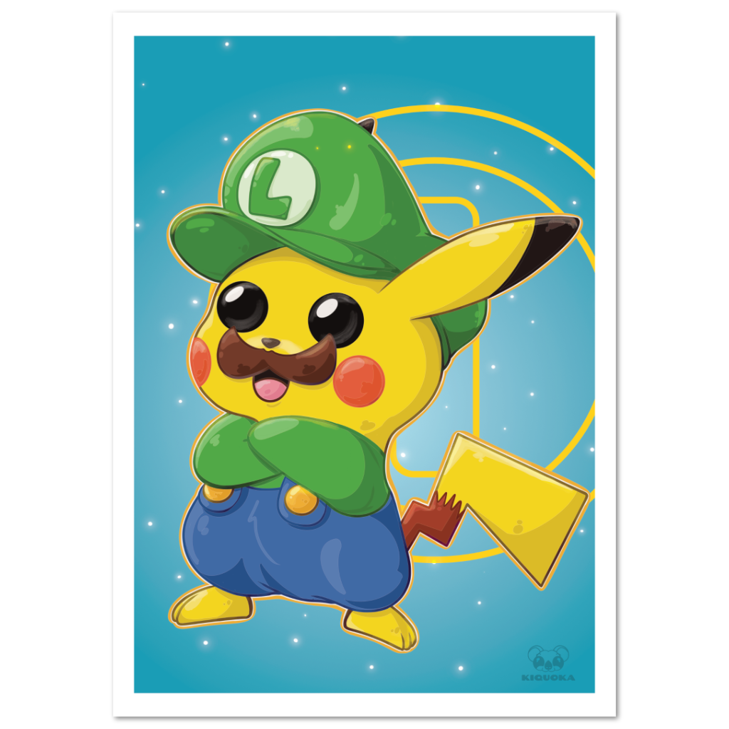 Luigi Pikachu Print