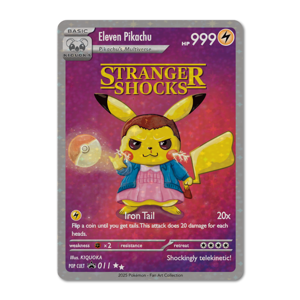 Eleven Pikachu Trading Card