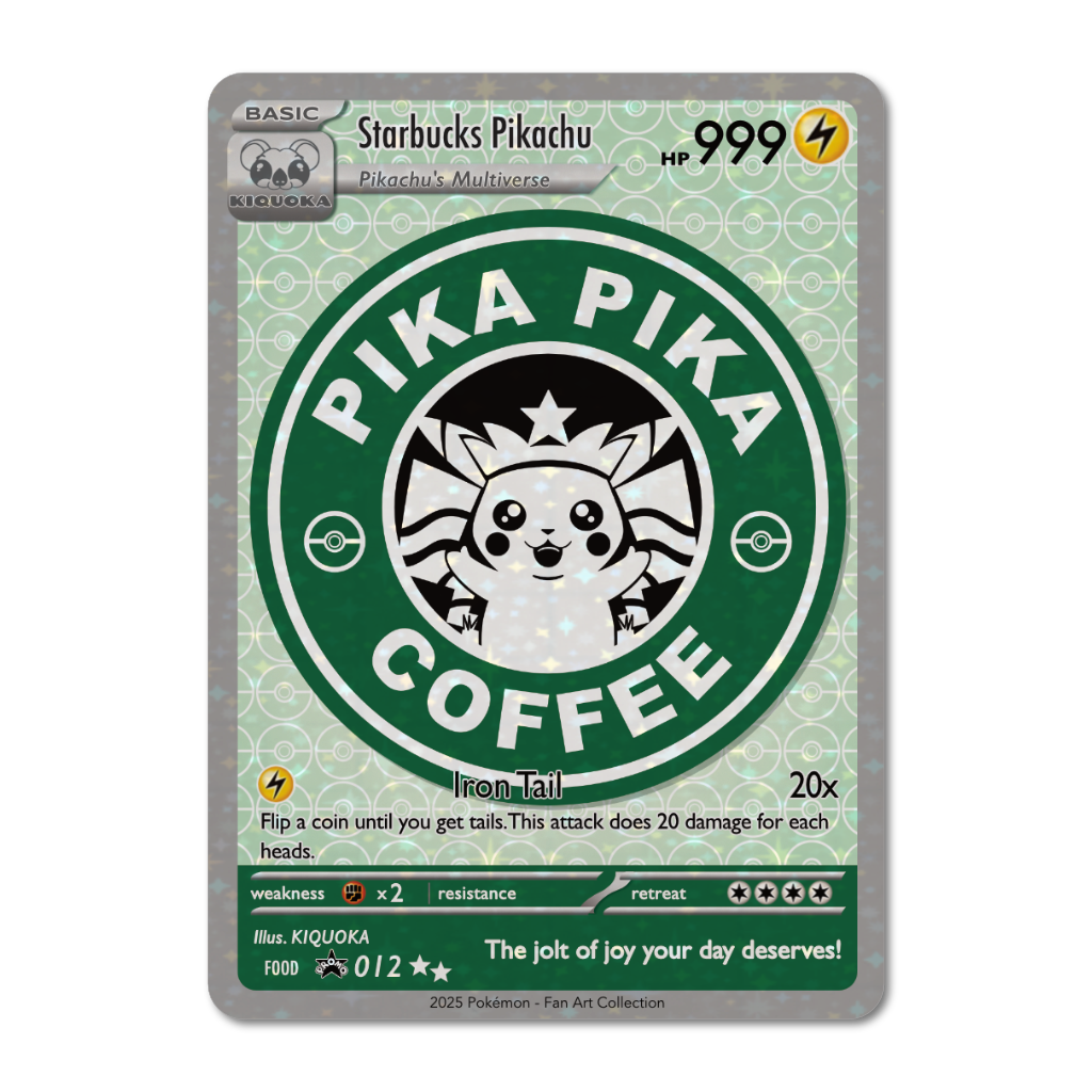 Starbucks Pikachu Trading Card