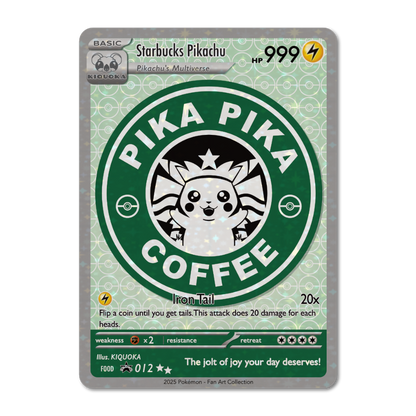 Starbucks Pikachu Trading Card