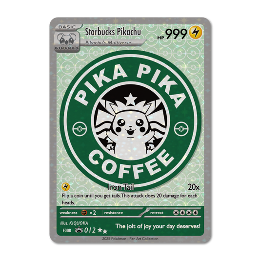 Starbucks Pikachu Trading Card