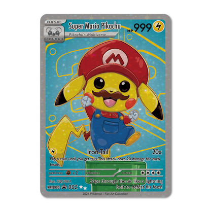 super mario pokemon cards * Super Mario & Luigi Pokemon Pikachu Custom Card Set of 2
