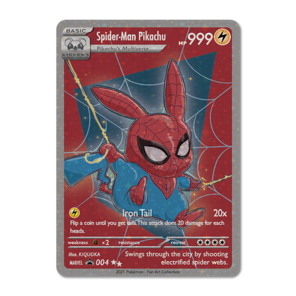 spiderman pokemon card Spider-Man Pikachu Trading Card – KIQUOKA
