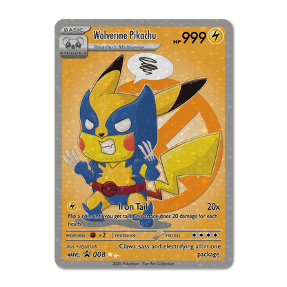 Wolverine Pikachu Trading Card KIQUOKA Wolverine Pikachu Trading Card KIQUOKA