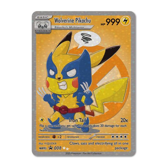 Wolverine Pikachu Trading Card