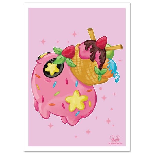 Ice Cream Blobby Print