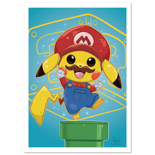 Mario Pikachu Print