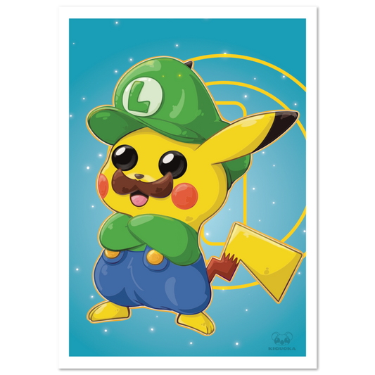 Luigi Pikachu Print